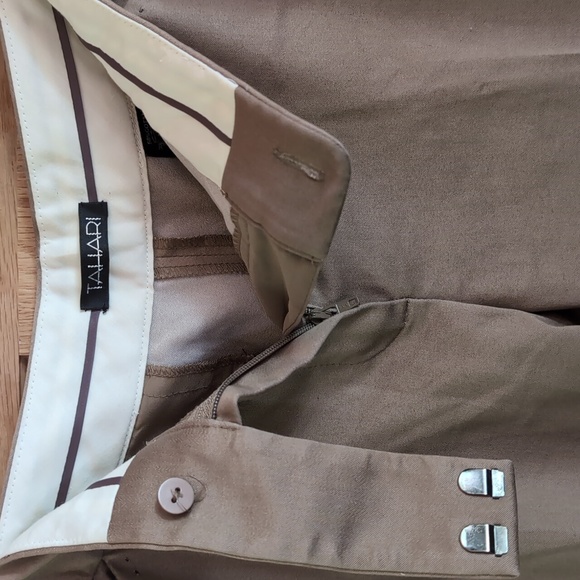 Sz 4 Tahari Khaki Dress Capris - Picture 6 of 7